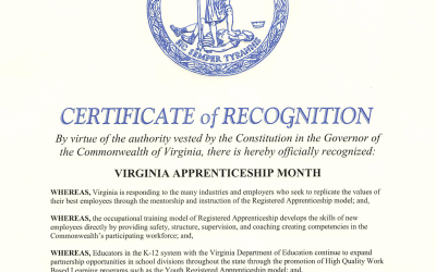 Governor Youngkin Declares November as Virginia Apprenticeship Month