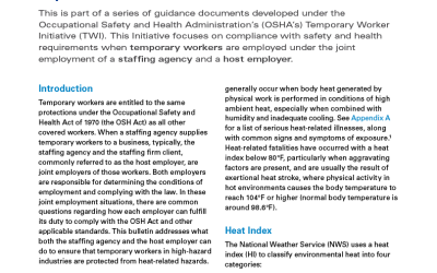 OSHA Bulletin No. 12 – Temporary Worker Initiative