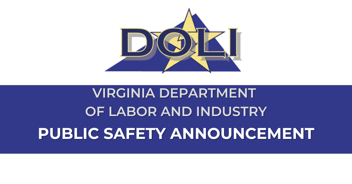 Public Safety Announcement: VOSH announces new initiative to address recent increase in workforce fatalities